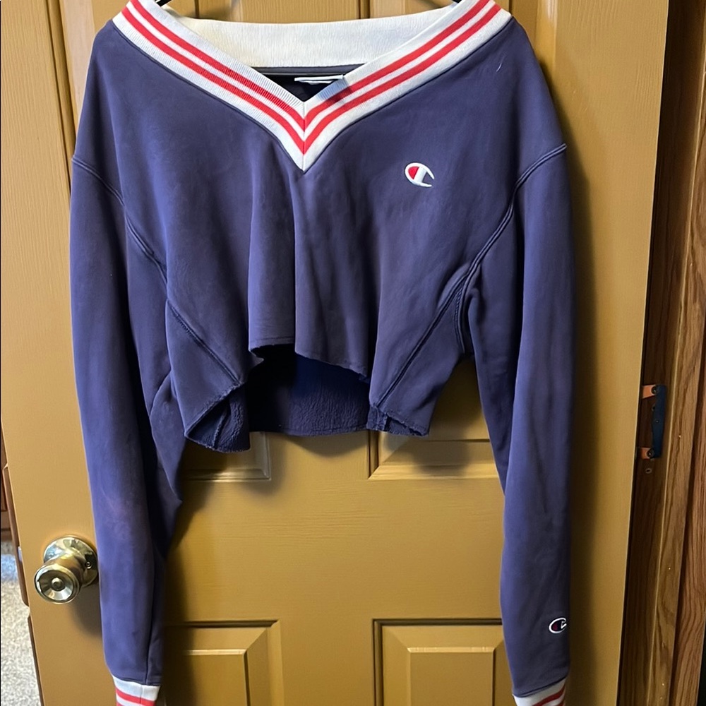 Champion Navy Blue V-Neck Sweatshirt